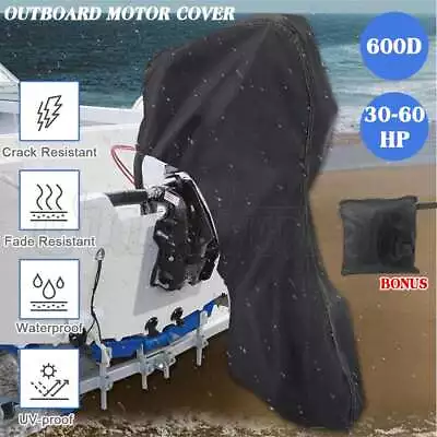 Full Outboard Boat Engine Motor Cover Dust Rain Protectot For 30HP - 60HP 600D • $23.99