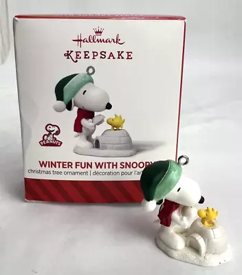 Hallmark 2014 Winter Fun With Snoopy Igloo Miniature Mini Christmas Ornament • $23.87