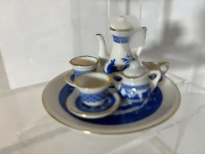 Vintage Blue And White Miniature China Tea Set • $14