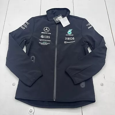 Mercedes AMG Petronas Formula One Team Black Soft Shell Jacket Mens Small • $145