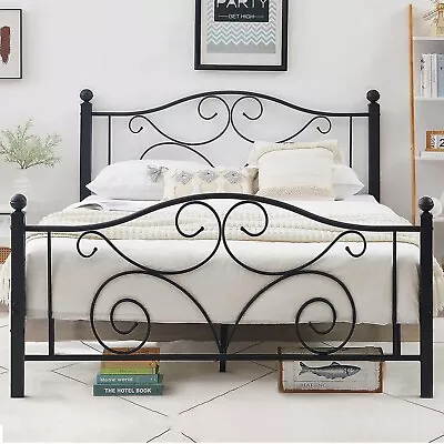 Bed Frame Heavy Duty Metal Platform Twin Full Queen Size W/Headboard Footboard • $97.74