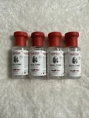 $18.99 • Buy Thayers Facial Toner Witch Hazel Rose Petal 4 Bottles 3 Fl Oz Ea - Travel