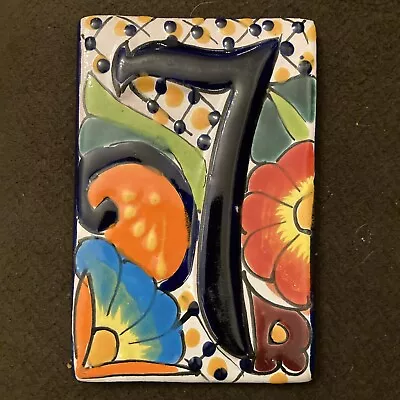 Mexican Tile House Numbers Address Numbers Ceramic House Number Talavera # 7 • $9.99