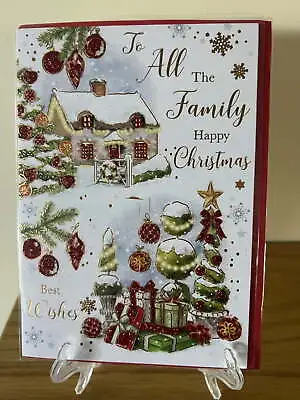 Christmas Card All The Family - Foil & Glitter Finish - 5.2  X 7.5  • £2.53