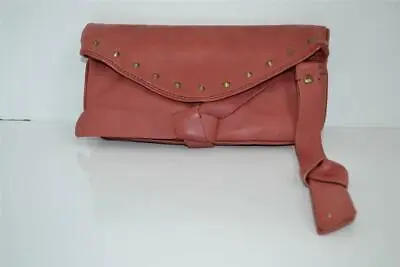 Marc Jacobs Reddish Brown Leather Bronze Studs Bow Clutch/Bag/Purse • $39