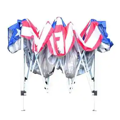 Outsunny Vendor Tent W/ Removeable Mesh Walls 10  X 10  Canopy American Flag • $114.45