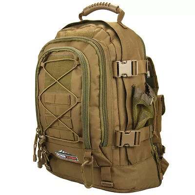 3 Day Tan Expandable Tactical Backpack Military Camping Hiking Hydration Bag • $58.88