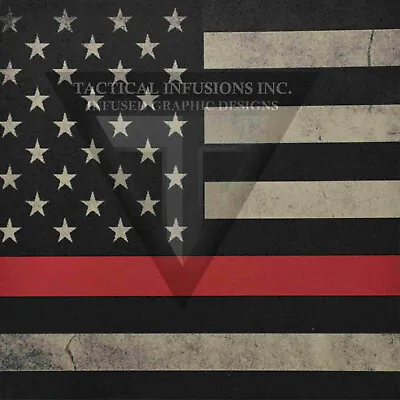 Kydex Infused Thin Red Line Flag   11 7/8  X 7 7/8  1 Sheet • $14.99