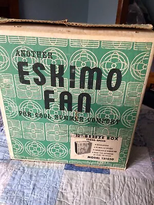 Vintage Metal Eskimo Turquoise Box Fan Model 121050 /3 Speed *Original Box* • $85