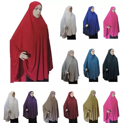 One Piece Muslim Women Prayer Hijab Long Scarf Wrap Shawl Amira Khimar Headscarf • $18.75