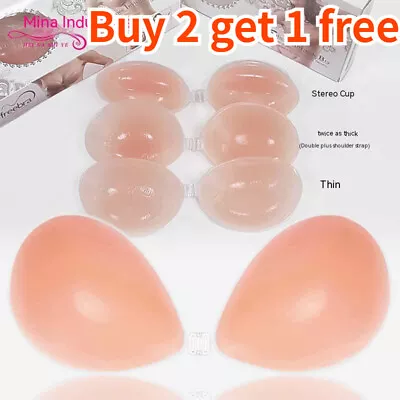 £7.99 • Buy NEW Silicone Strapless Push Up Bra Backless Self Adhesive Invisible Stick On UK