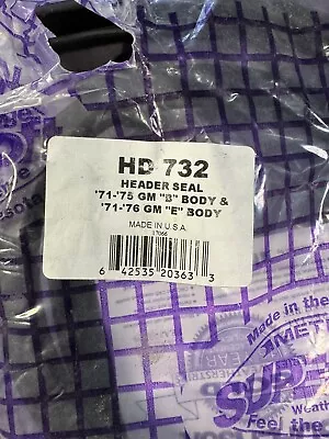 Metro HD 732 Header Seal 71-75 GM B Body 71-75 E Body • $50