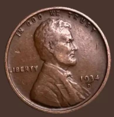 1934 D LINCOLN WHEAT PENNY CENT 6520N Very Fine • $3.34