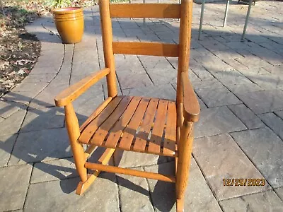Vintage Childs Oak Slatted Rocking Chair • $64.99