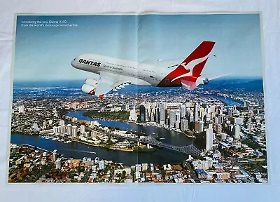 QANTAS Airlines Boeing A380 Aeroplane Large Plane Poster W 75cm * H 50cm  • $19.53