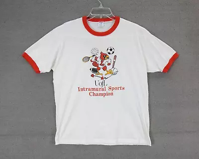 VTG 80's Louisville Cardinals T-Shirt Coke Promo Intramural Sports Champion L • $20.99