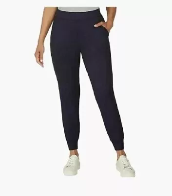 Matty M Essential Women's Jogger Elastic Waist Cuffed 2 Pocket Midnight Size L • $14.95