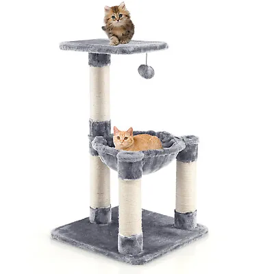 Cat Tree Multi-Level Cat Tower W/ Scratching Posts Cat Hammock Hanging Toys • $39.95