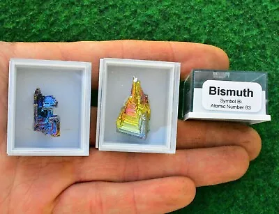 1 Rainbow Bismuth Crystal Boxed+ID Titanium Specimen GIFT UK Quick Postage✔✔✔ • £9.99