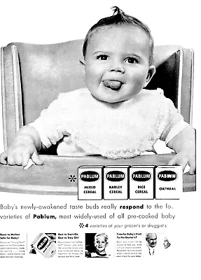 Pablum Baby Cereal 1953 Vintage Print Ad Page Hungary Baby Highchair Doctor • $14.97