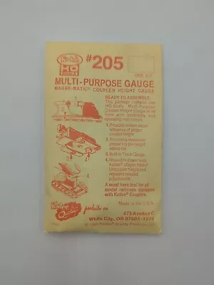 Kadee HO Scale # 205 Multi-Purpose Coupler Height Gauge NOS • $8