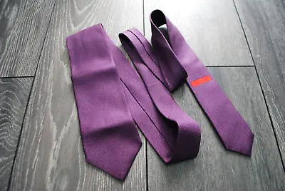 Bvlgari Bulgari Mens Tie Lilac 100% Silk Geometric 100% Authentic Made In Italy • $49.99