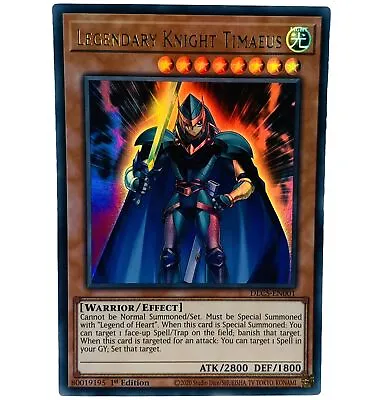 YUGIOH Legendary Knight Timaeus DLCS-EN001 Ultra Rare Card 1st Edition NM-MINT • £1.25