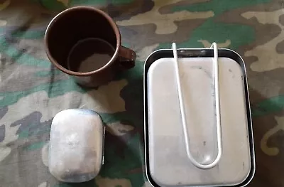 British Military Double Mess Kit Soap  Tin & Porcelain Cup.. • $55