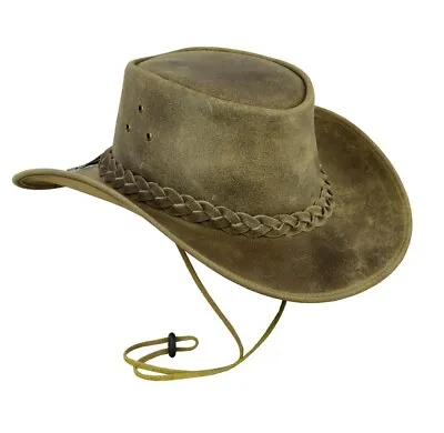 $36.99 • Buy Western Aussie Style Crazy Horse Suede Leather Cowboy Hat