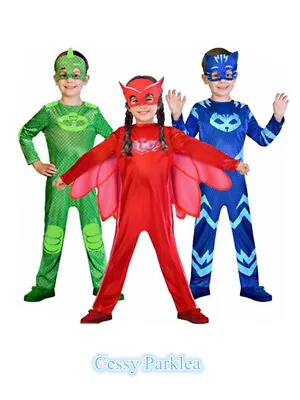 £11.06 • Buy U-A3-2 Boys Girl Kids Superhero PJ Masks Costume Cape Mask Owlette Catboy
