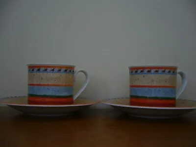 Set Of 2 Coffee/Cappucino Cup & Saucer Villeroy & Boch Gallo Design Switch 4  • £10.99