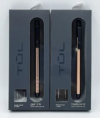 $25.75 • Buy 2 TUL Fine Writing Solid Metal Barrel Pens With 2 Refills Each, Rose Gold Barrel