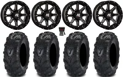 High Lifter HL4 12  Wheels Mh 25  Mud Lite II Tires Kawasaki Brute Force IRS • $848.52