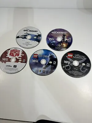 Lot Of 5 Nintendo Wii Game Discs Tested Work Epic Mickey LEGO Harry Potter More • $14.99