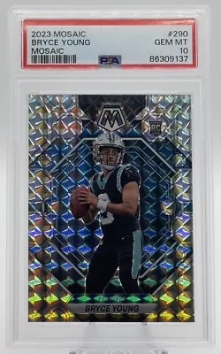 2023 MOSAIC NFL BRYCE YOUNG RC #290 SILVER Mosaic Prizm Rookie PSA 10 GEM MINT • $120