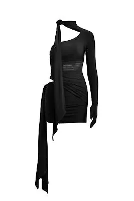 Mugler X H&m Knot Detail One Shoulder Dress In Black Size M • £149.90