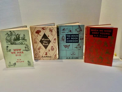 $65 • Buy Lot Of 4 Winnie The Pooh Books 1950 A.A. Milne/Now We Are Six/House Pooh Corner
