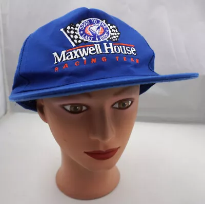 Maxwell House Racing Team Hat Blue Snapback Baseball Cap Pre-Owned ST184 • $24.99