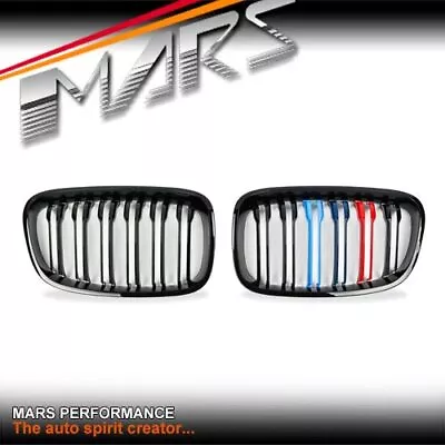 $119.99 • Buy Gloss Black M4 Stripe Style Bumper Grille Grill For BMW 1-Series F20 Hatch 11-15