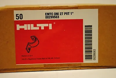 Box Of 50 HILTI EMTC DNI 27 P8T 1  EMT One Hole Metal Straps • $18.99