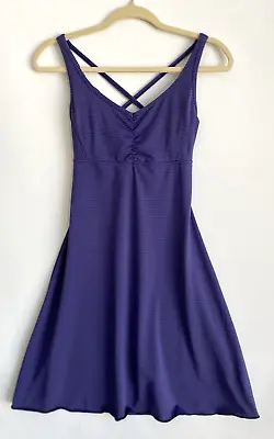 PrAna Purple Striped Athleisure Strappy Back ALine Dress Lightweight Size XS • $17.95