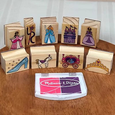 Cinderella Princess Crown Castle Melissa And Doug Rubber Stamp Coach Lot Of 9 • $9