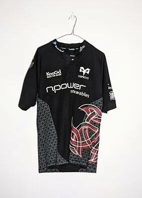 Kooga Ospreys Black Rugby Union Shirt Jersey Size M Neath Swansea Ex Condition • £19.99