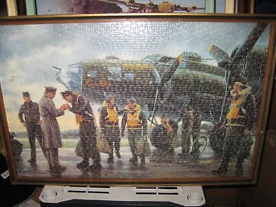 Framed Wings Of War Puzzle Of A B-17 Bomber Crew Peparting For Takeoff-R.Taylor? • $29.99