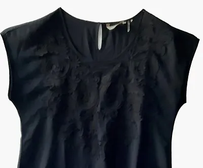 Soft Surroundings Little Black Tunic/Dress With Lace Appliqué & Georgette Layer • $19.99