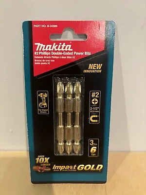 MAKITA - Impact Gold #2 Philips Double-Ended Power Bit - 2-1/2  (3 Pack) - New • $8.47