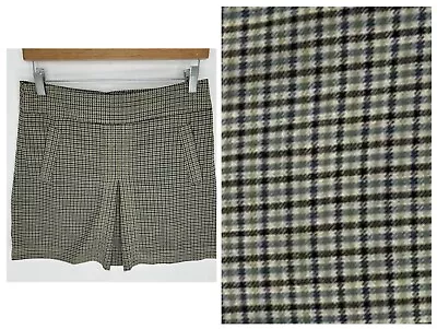 J Crew Wool Blend Plaid Pencil Mini Skirt Women’s Size 4 Pockets Pleated Lined • $13.88