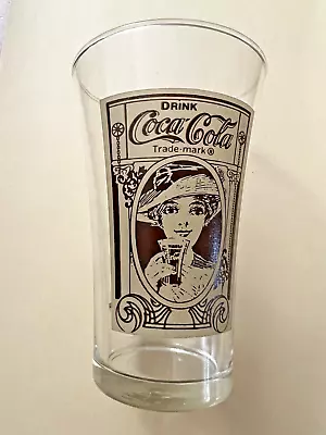 Vintage Coca-Cola Drinking Glass W/ Vintage Lady • $6