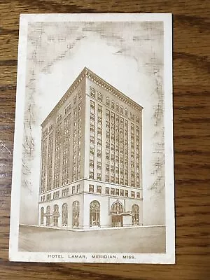 Vintage Postcard Meridian Mississippi Hotel Lamar Boss Hotel Dixie Rooms Glo Var • $10