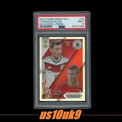 2018 Mesut Ozil Cristiano Ronaldo Prizm World Cup Matchups Silver PSA 9 AQ09 • $129.99